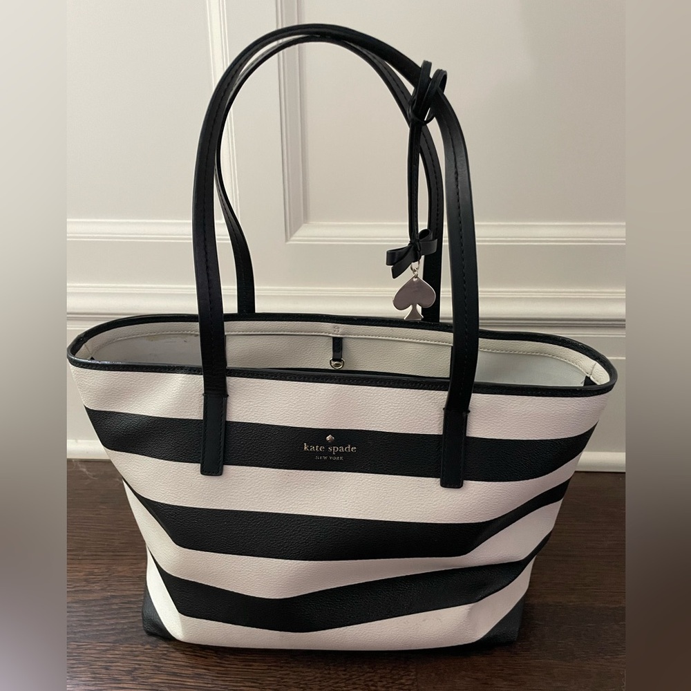 Kate Spade Black and White Stripe Purse